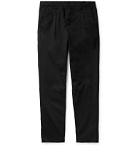 BILLY - Tapered Pleated Cotton-Twill Trousers - Black