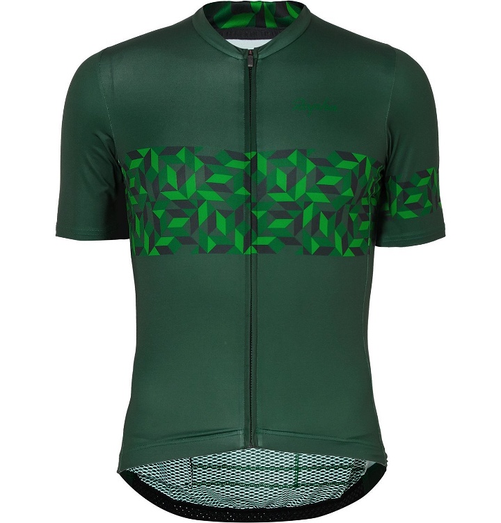 Photo: Rapha - MR PORTER Health In Mind Pro Team Printed Panelled Cycling Jersey - Green