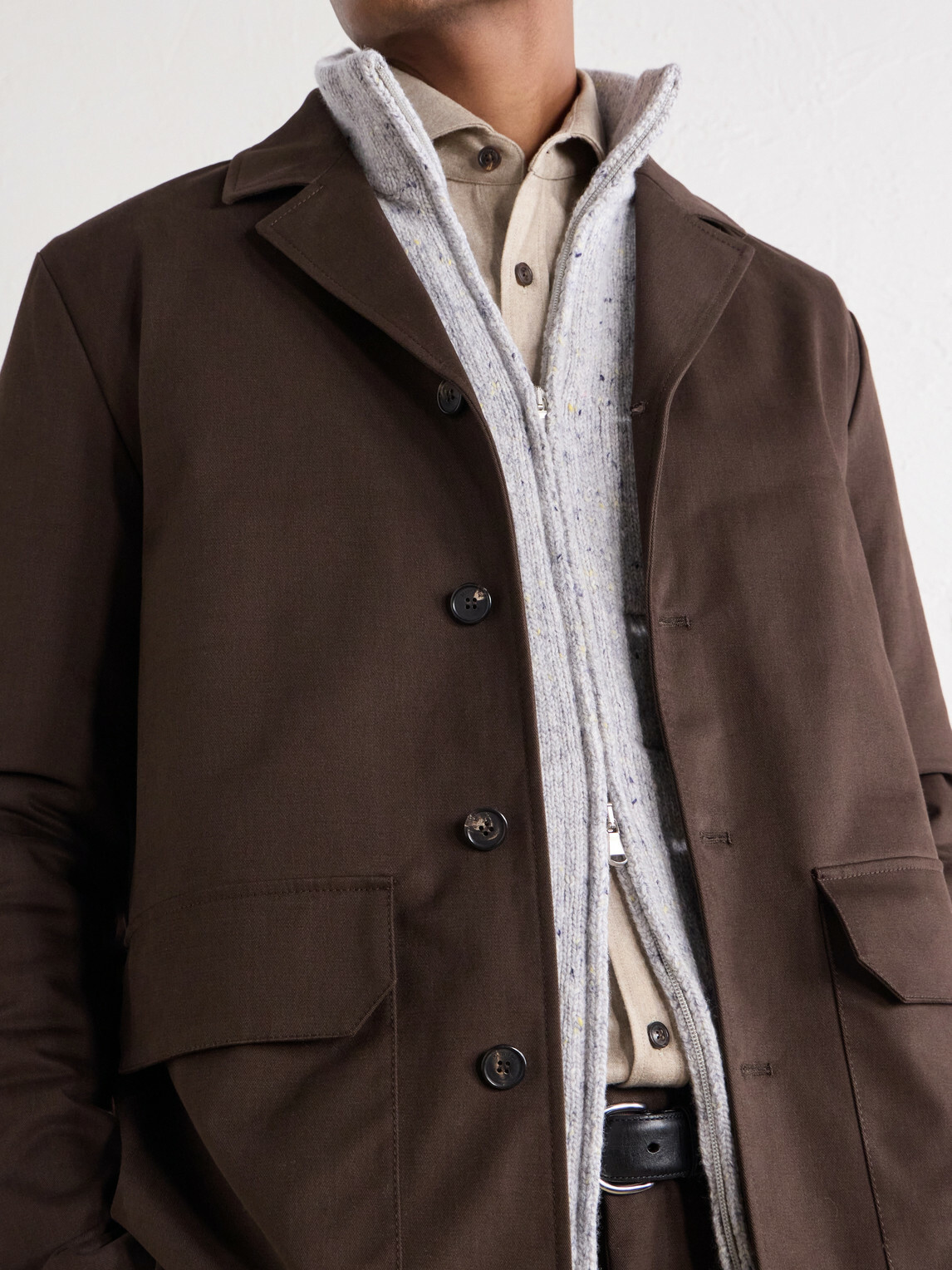 Slowear - Cotton and Cashmere-Blend Gabardine Blouson Jacket - Brown
