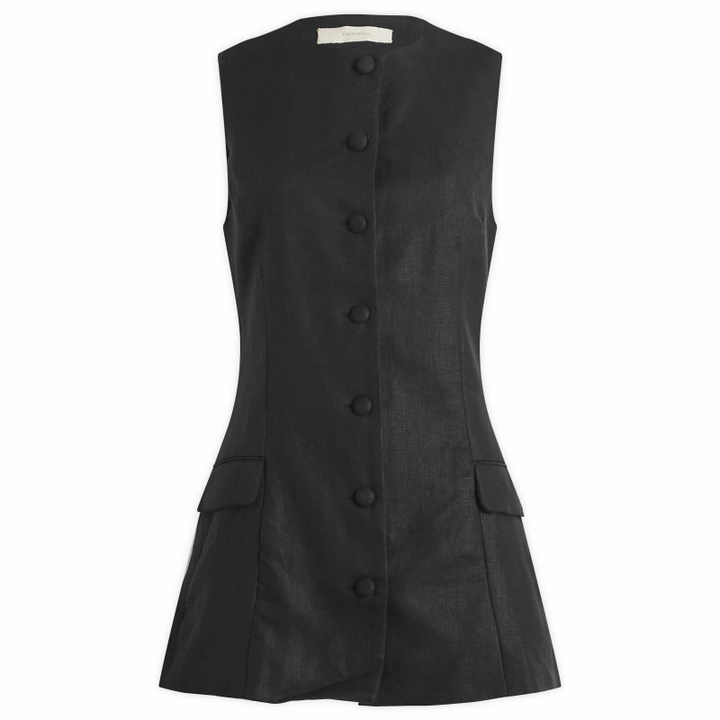Photo: Faithfull The Brand Women's Jane Linen Vest in Black