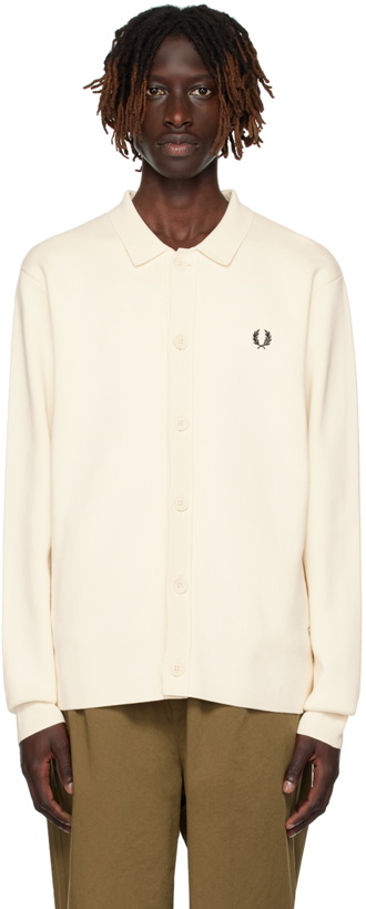 Photo: Fred Perry Off-White Button Cardigan
