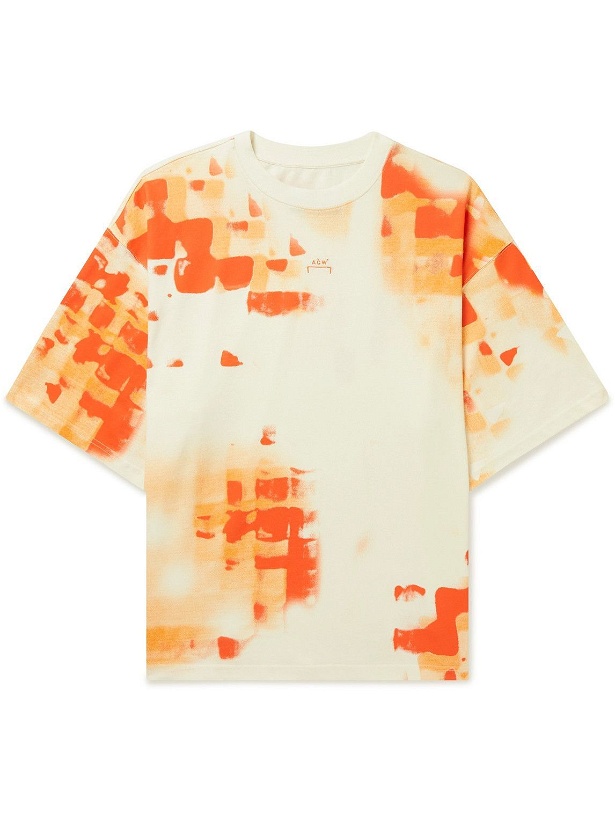 Photo: A-COLD-WALL* - Logo-Embroidered Printed Cotton-Jersey T-Shirt - Orange