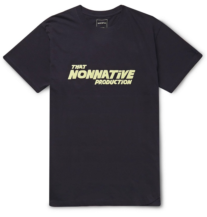 Photo: nonnative - Logo-Print Cotton-Jersey T-Shirt - Blue