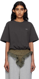 Pushbutton Gray Ruffle Panty T-shirt