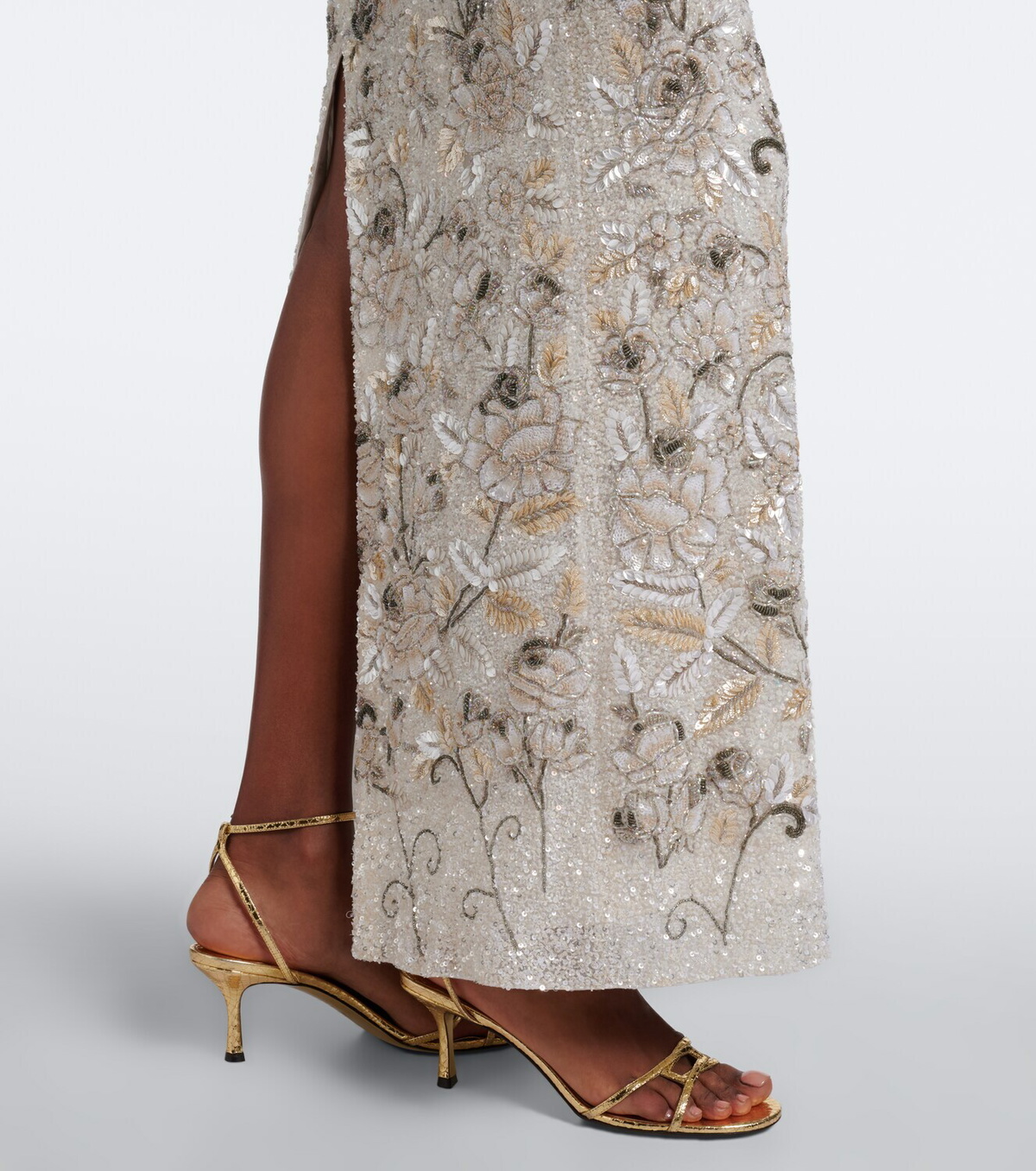 Là Fuori Icey Rose embellished floral bustier gown