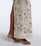 Là Fuori Icey Rose embellished floral bustier gown