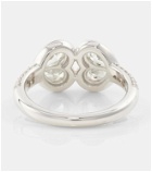 Kamyen Twin Heart 18kt white gold ring with diamonds