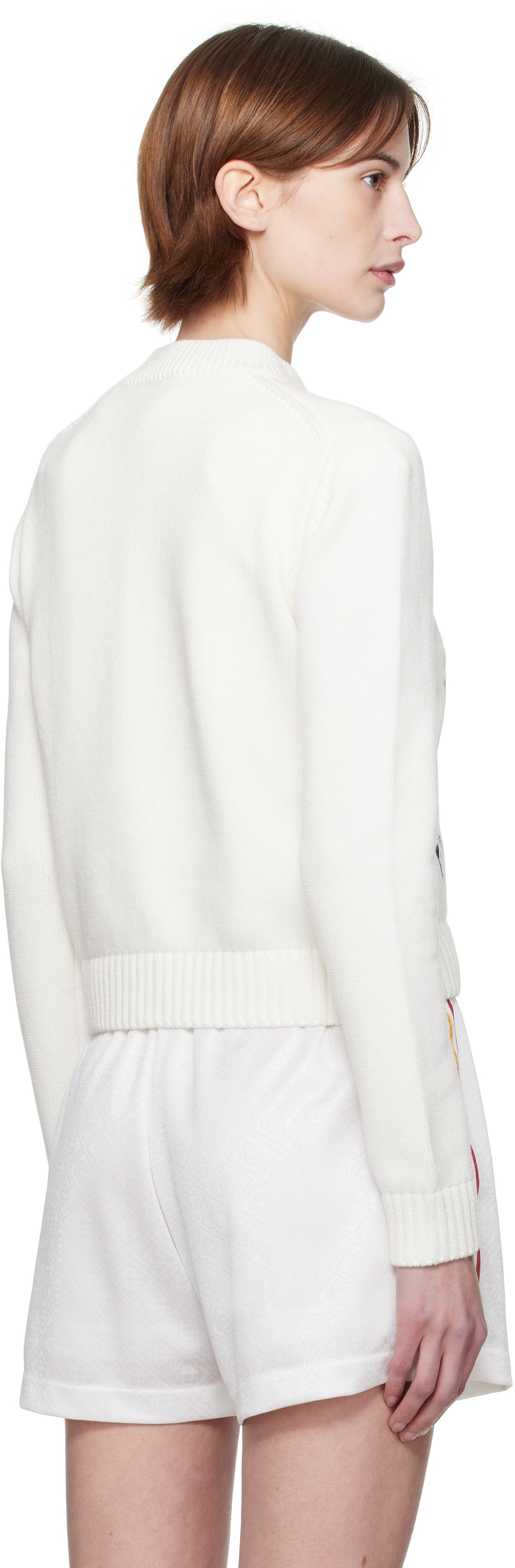 Casablanca White Embroidered Sweater