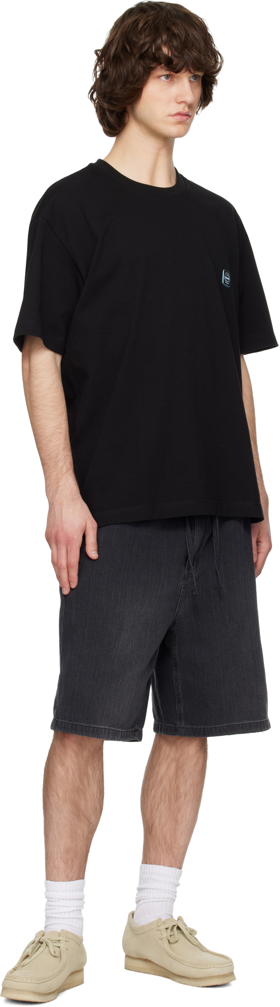 Solid Homme Black Butterfly Graphic Short-Sleeve T-shirt