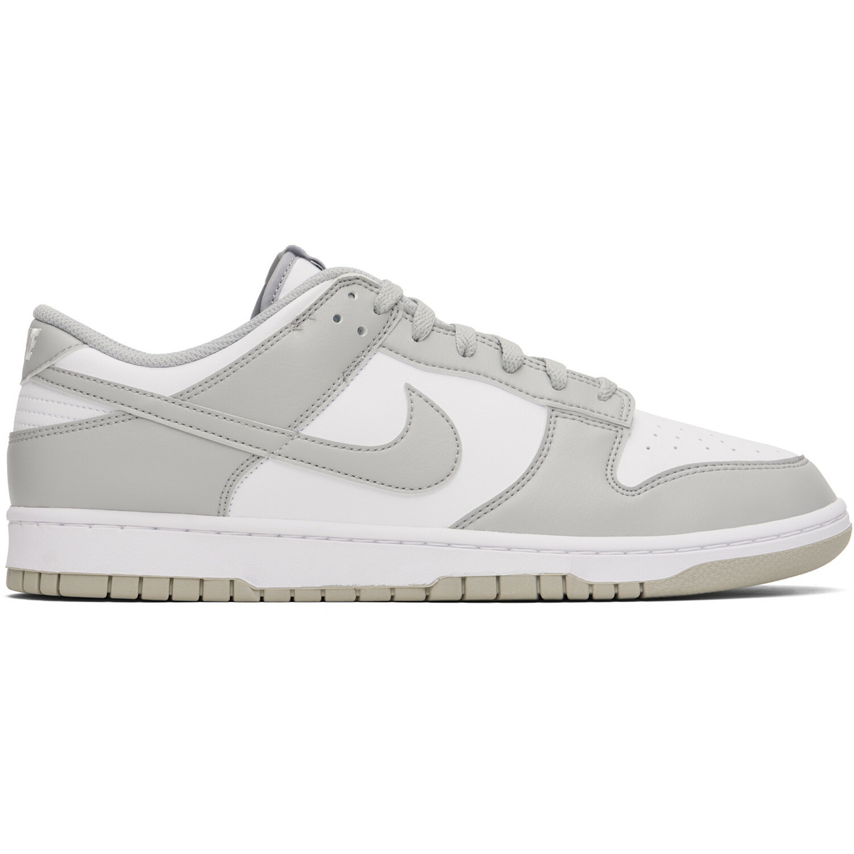 Nike White & Gray Dunk Low Retro Sneakers