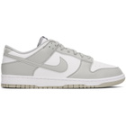 Nike White & Gray Dunk Low Retro Sneakers