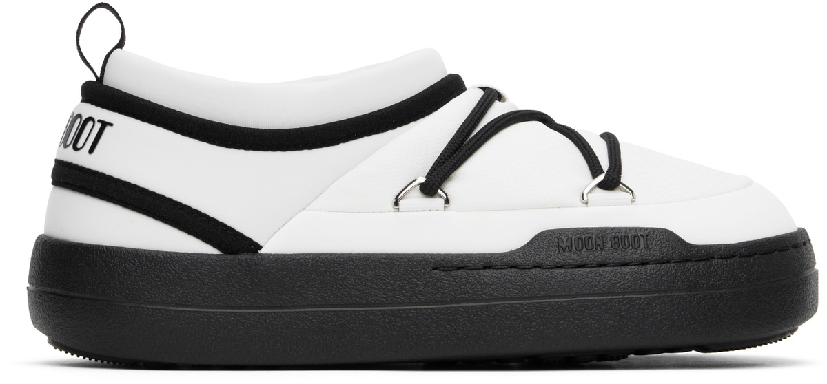 Moon Boot White & Black Park Icon Loafers