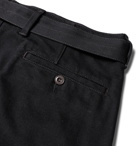 Lemaire - Tapered Belted Cotton-Twill Trousers - Black