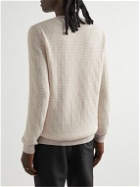 Fendi - Logo-Intarsia Wool, Cotton and Cashmere-Blend Sweater - White