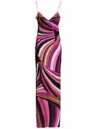 PUCCI Printed Crepe De Chine Long Dress