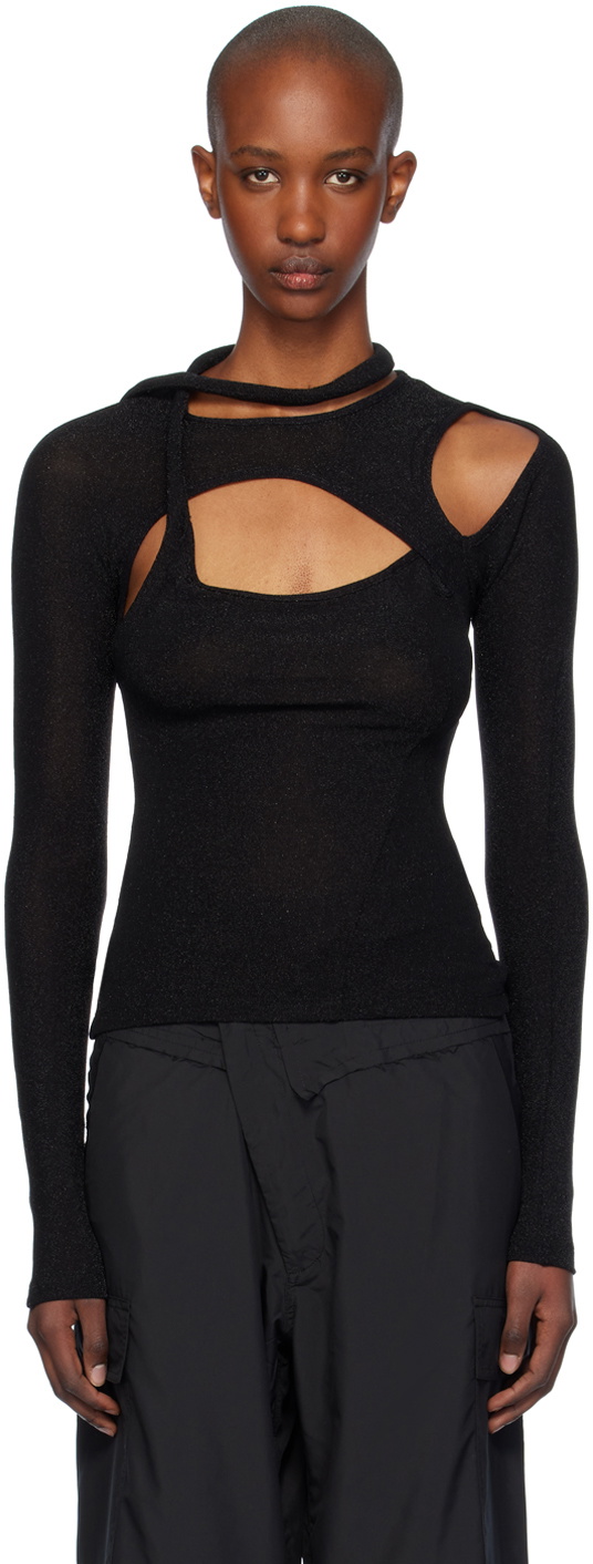 Ottolinger Black Layered Cutout T-shirt Ottolinger