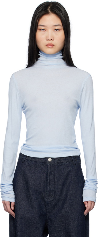 Photo: LE17SEPTEMBRE Blue Sheer Turtleneck
