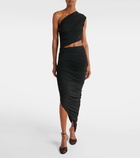 Alaïa Cutout ruched jersey midi dress