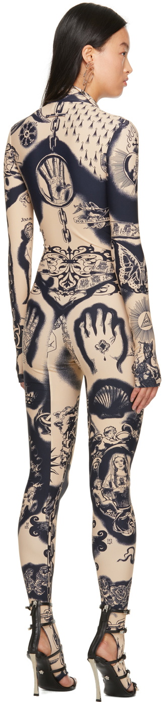 Jean Paul Gaultier Beige Graphic Jumpsuit