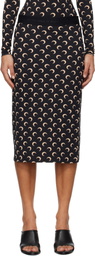 Marine Serre Black Moon Printed Jersey Midi Skirt