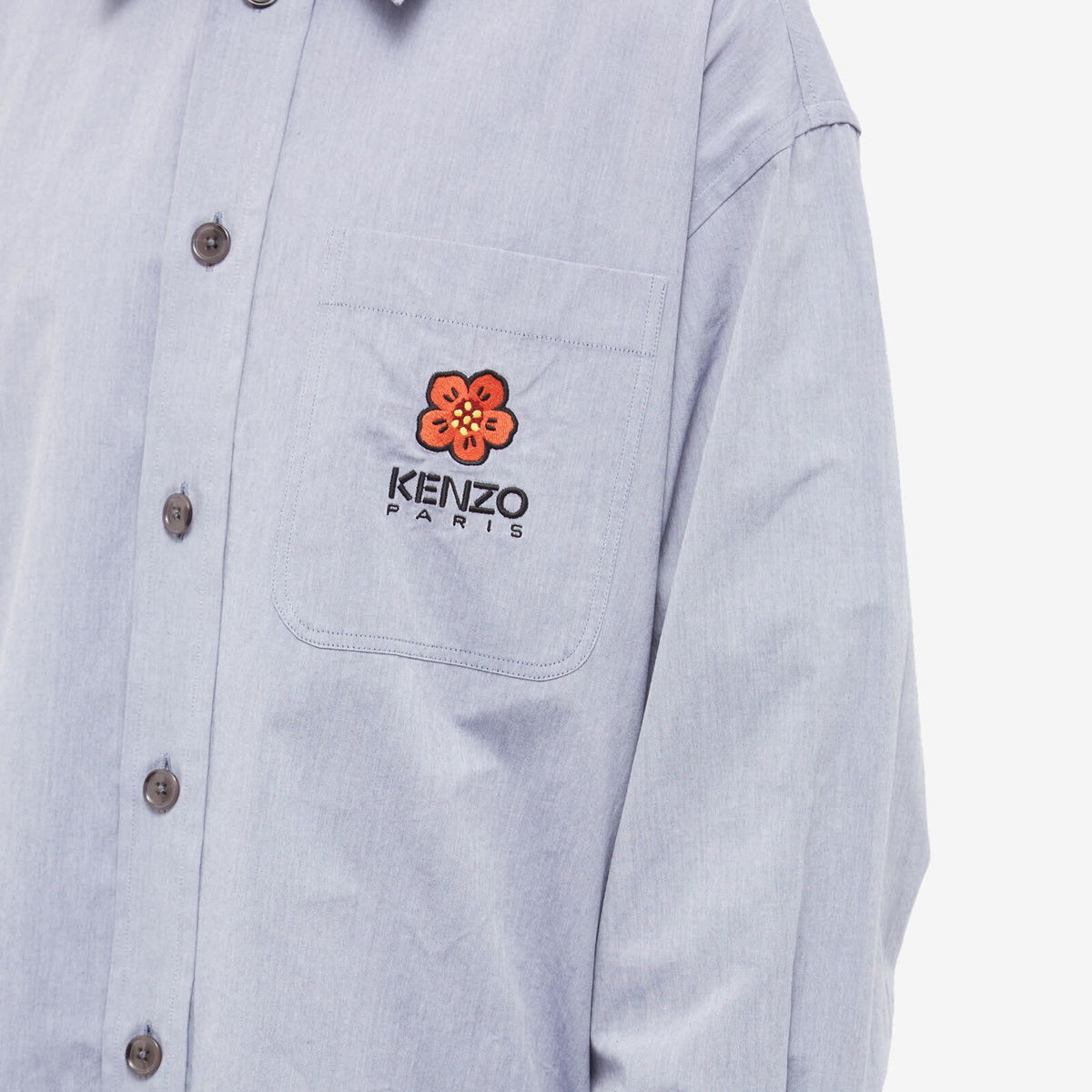 Kenzo Paris Men's Boke Flower Crest Overshirt in Midnight Kenzo Paris Men's Boke Flower Crest Overshirt in Midnight