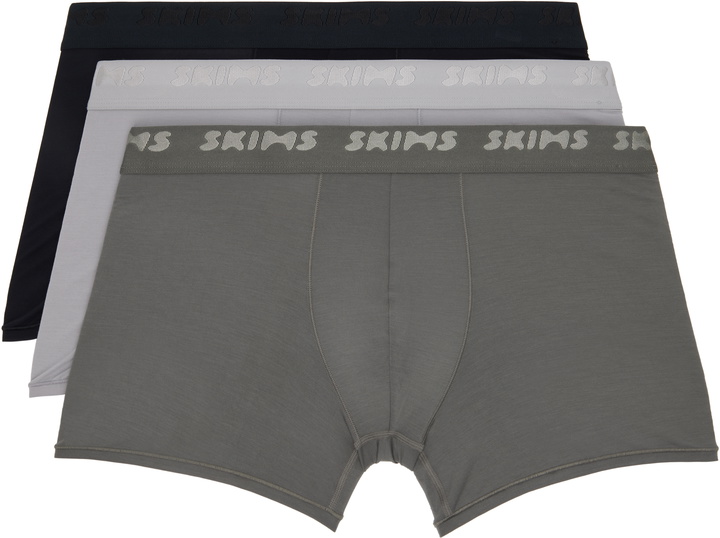 Photo: SKIMS Three-Pack Multicolor SKIMS Cotton 3 Boxer Briefs