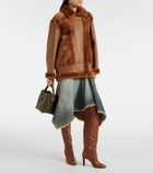 Blancha Shearling-trimmed leather jacket