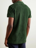 Orlebar Brown - Camp-Collar Cotton-Terry Polo Shirt - Green