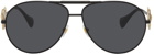 Versace Black Medusa Biggie Aviator Sunglasses