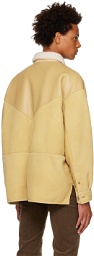 Acne Studios Tan Buttoned Shearling Jacket
