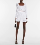 LoveShackFancy Diamond embroidered cotton-blend miniskirt