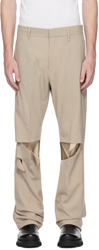 Photo: Givenchy Beige Destroyed Trousers