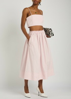 Gabriela Hearst Nadir Cropped Cotton-poplin top Light Pink