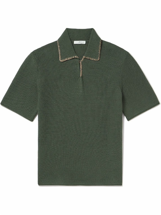 Photo: Mr P. - Embroidered Cotton Polo Shirt - Green