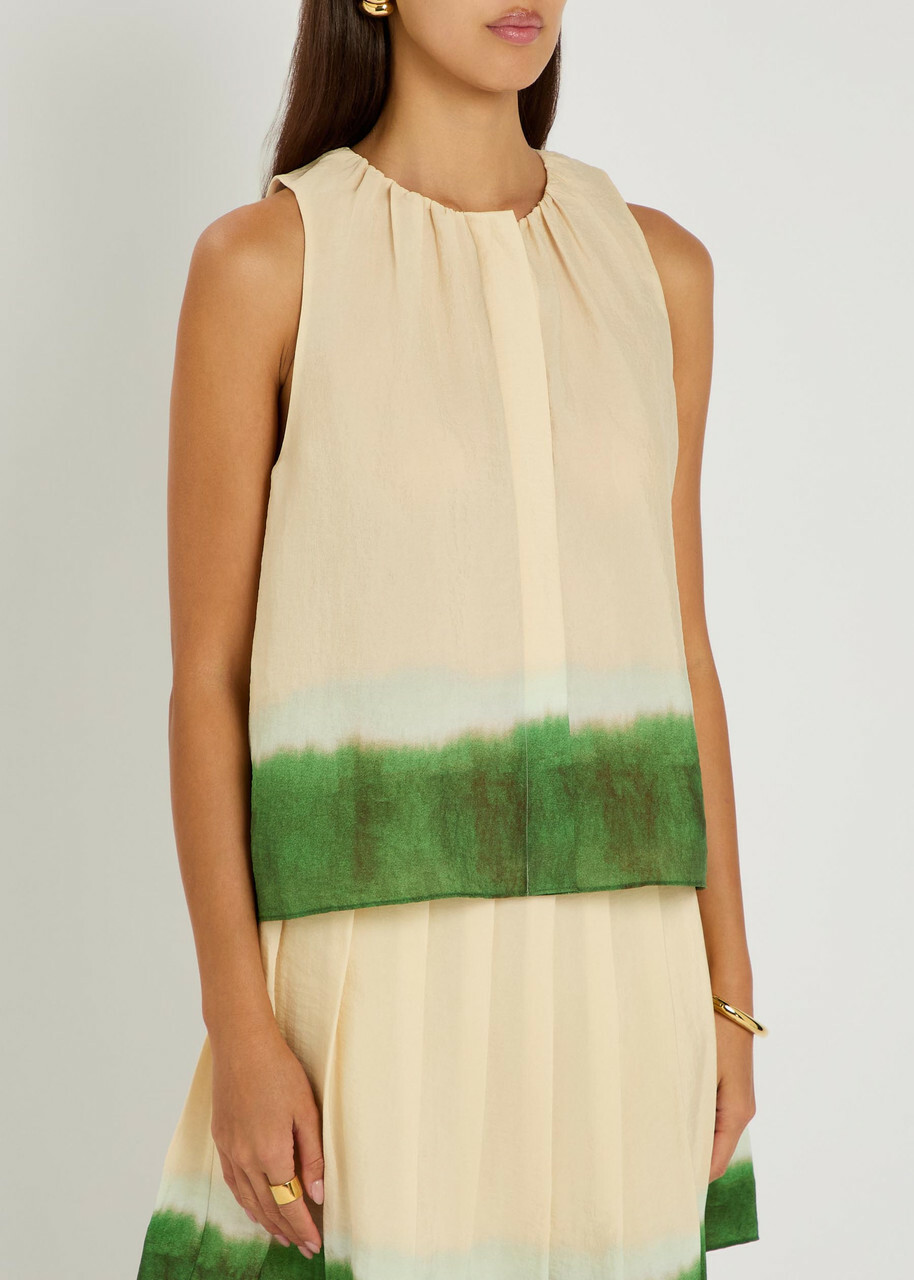 Vince Dip-dye Woven top Cream