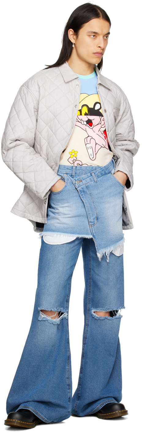 EGONlab Blue Wrapped Denim Miniskirt EGONlab EGONlab Blue Wrapped Denim Miniskirt EGONlab