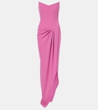Alex Perry Draped crêpe corset gown