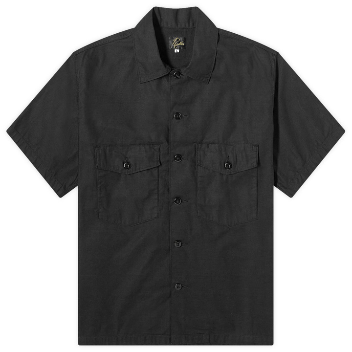 Photo: Needles Men's Short Sleeve Fatigue Shirt in Black