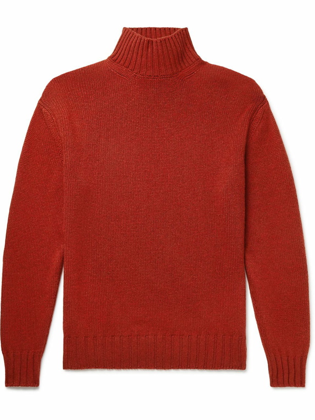 Photo: Loro Piana - Cashmere Mock-Neck Sweater - Red