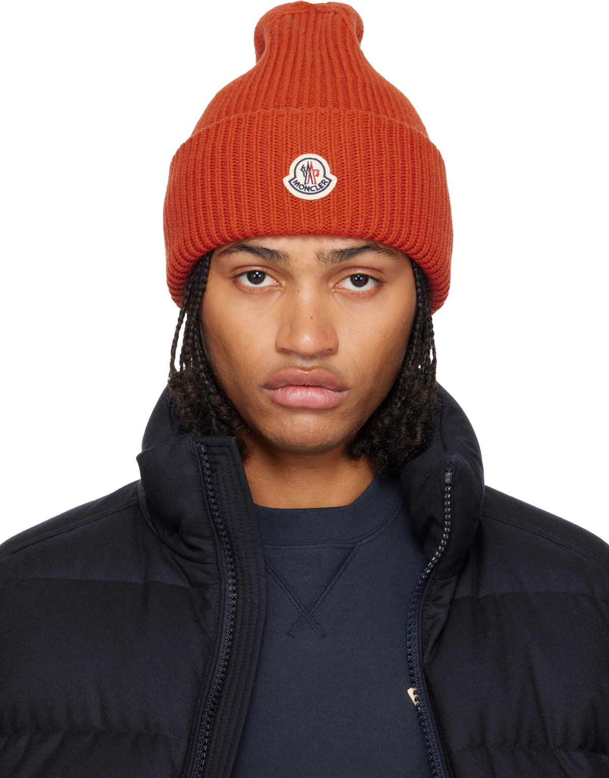MONCLER ZIND アイボリー ビーニー ホワイト ニットキャップ : ハット＆ベレー 向けの メンズ | モンクレール
