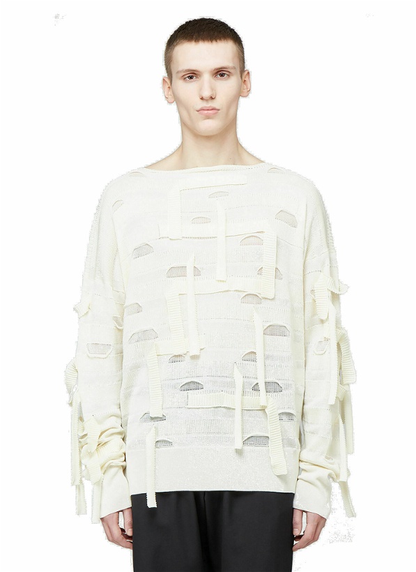 Photo: Deconstructed Knit Jumper in White