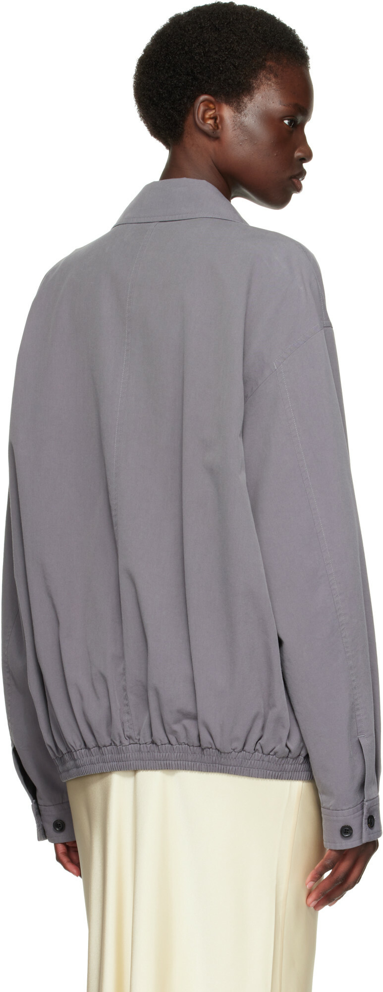 TONYWACK Gray Washed Cotton Lyocell Blouson Jacket