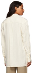 LOW CLASSIC Off-White Open Collar Shirt