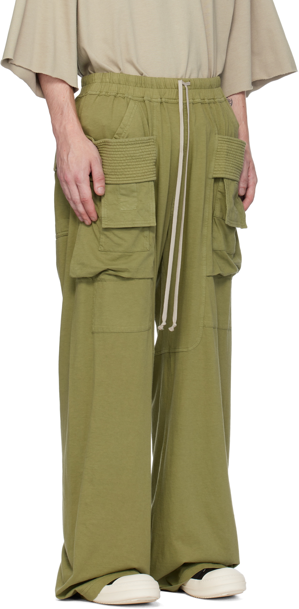 Rick Owens DRKSHDW Khaki Porterville Creatch Wide Drawstring