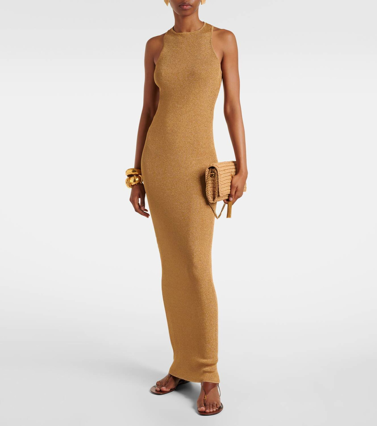 Saint Laurent Cassandra leather thong sandals