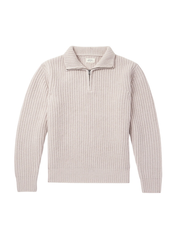 Photo: Hartford - Ribbed Wool Half-Zip Sweater - Neutrals