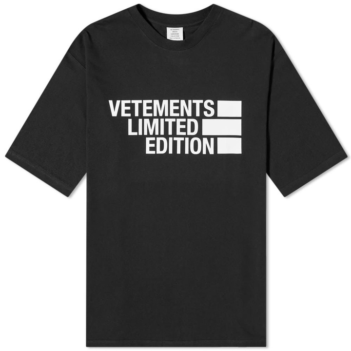 Photo: VETEMENTS Oversized Logo Limited Edition Tee