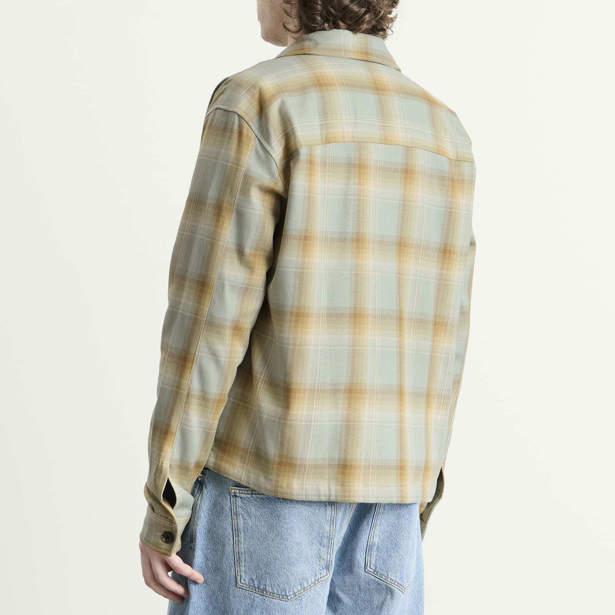 Foret Men's Loft Zip Overshirt in Green Oxide Check