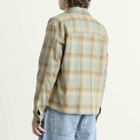 Foret Men's Loft Zip Overshirt in Green Oxide Check