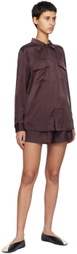 Silk Laundry Brown Slouch Shorts